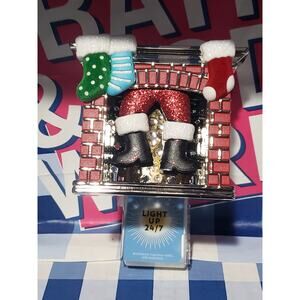 BBW Santa In Fireplace Nightlight Wallflower Fragrance Plug In Home Scent Decor